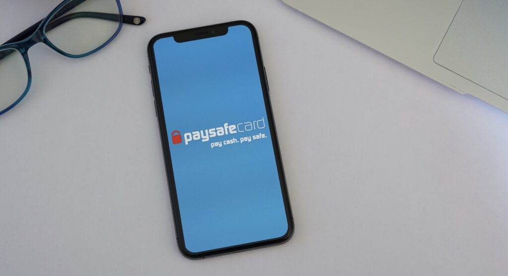 Paysafecard-Logo auf dem Smartphone