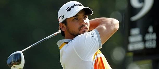 Jason Day focuses as he aims for a whole in a one