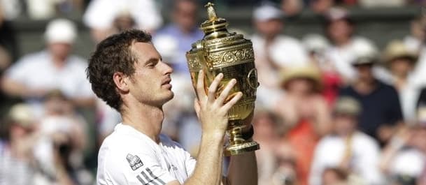 Andy Murray holds his trophy