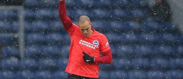 Booby Zamora celebrates his 3rd minute goal for Brighton against Blackburn.