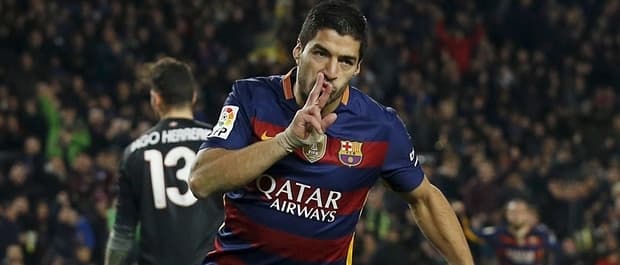 Luis Suarez scored a hat-trick as Barcelona destroyed Bilbao 6-0.