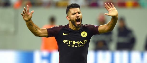 Sergio Aguero scored a hat-trick despite missing two penalties against Steaua.