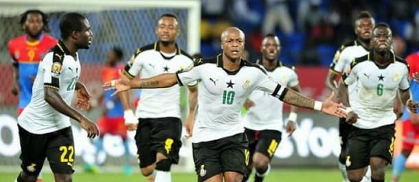 Andre Ayew scored the decisive penalty as Ghana beat DR Congo 2-1.