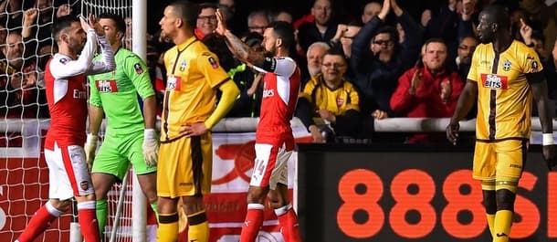 Arsenal beat non-league Sutton 2-0 in the last round of the FA Cup.