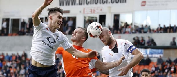 Luton trail Blackpool 3-2 going into the play off second leg.