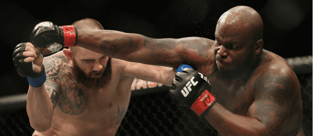 Travis Browne lands a shot on Derrick Lewis