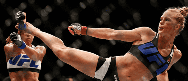 Holly Holm goes high with a kick