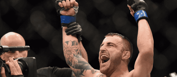 Alexander Volkanovski Celebrates a UFC Debut Victory