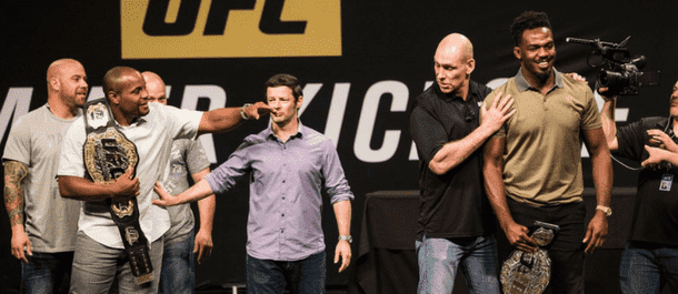 Daniel Cormier and Jon Jones at the UFC Summer Kickoff