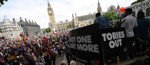 Protesters took to London streets at the start of July to demand an end to austerity.