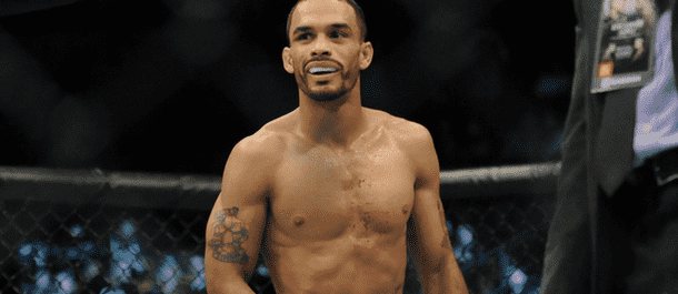 Rob Font celebrates after another UFC win