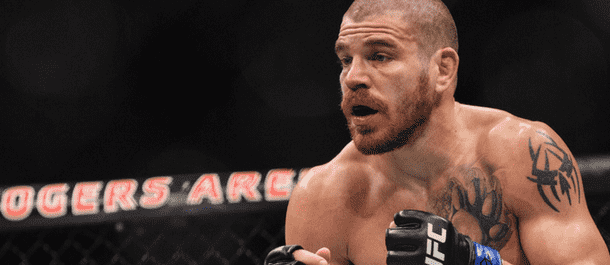 Jim Miller mid-combat in the UFC