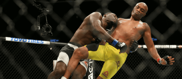 Derek Brunson takes Anderson Silva down to the mat