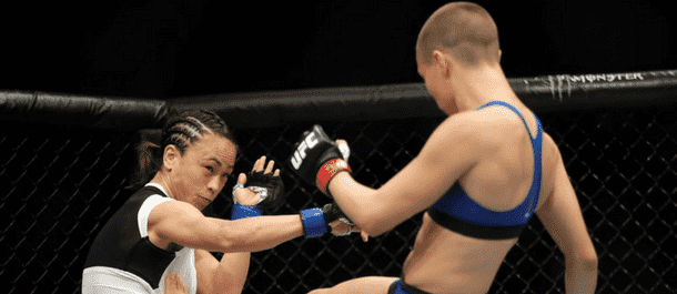 Michelle Waterson and Rose Namajunas exchange blows
