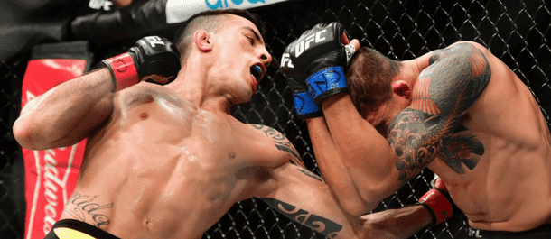 Thomas Almeida lands a punch - UFC