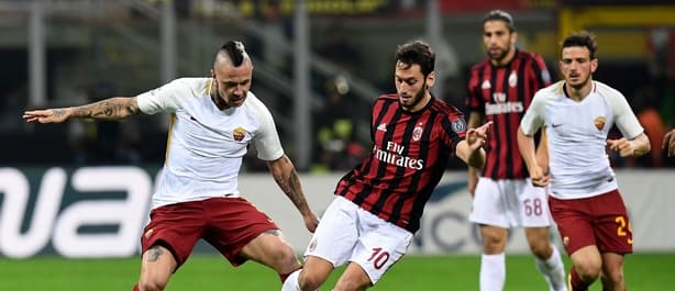 Roma beat Milan 2-0 at the San Siro last October.