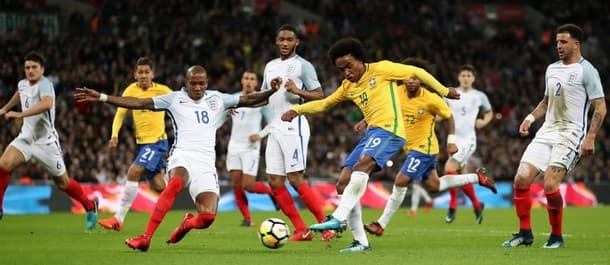 England drew 0-0 with Brazil in their last international friendly.