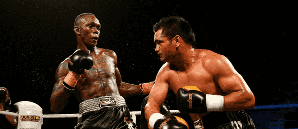 Israel Adesanya battles in kickboxing