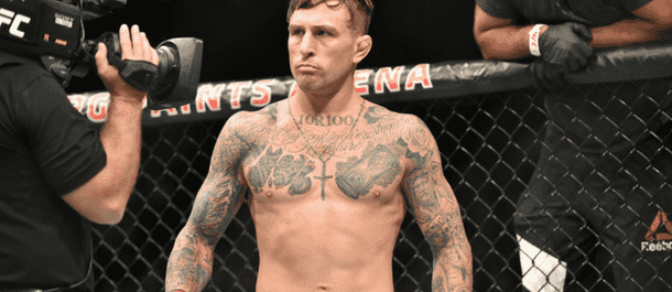 Gregor Gillespie in the UFC's cage ready to fight