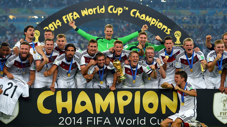 Germany celebrating after winning the 2014 FIFA World Cup in Brazil
