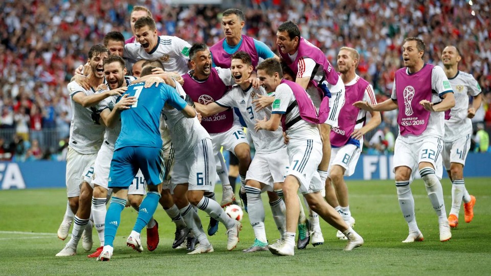 Russia stunned Spain with a victory on penalties in the World Cup