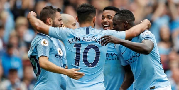 Sergio Aguero scored a hat-trick as City beat Huddersfield 6-1.