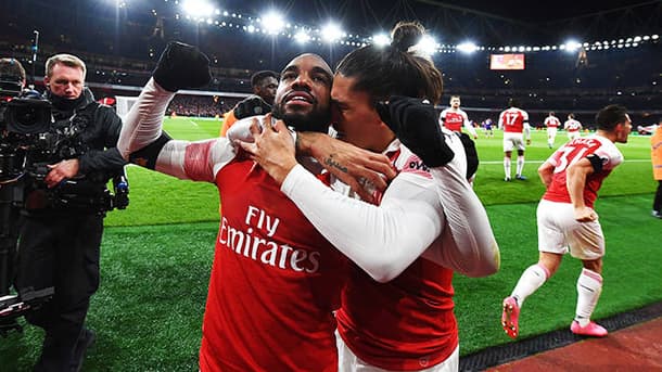 Arsenal celebrates a huge win.