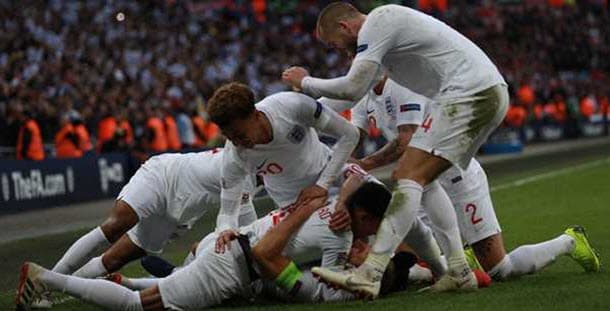 England soccer team celebrates
