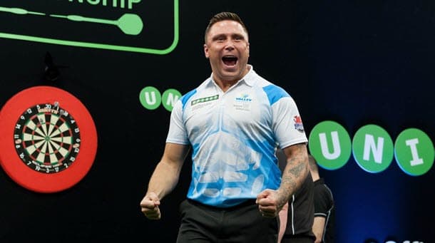 Gerwyn Price celebrates