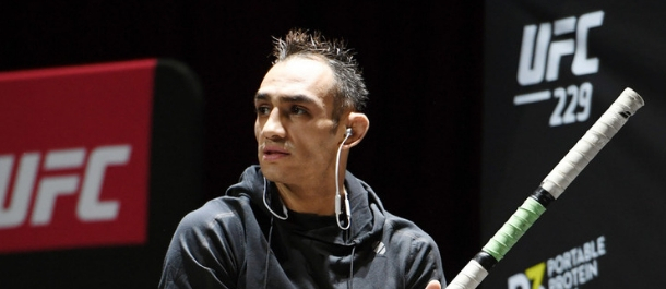 Tony Ferguson participates in the open workout for UFC
