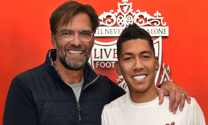 Klopp and Firmino smiling