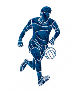 Silhouette of Gaelic football player