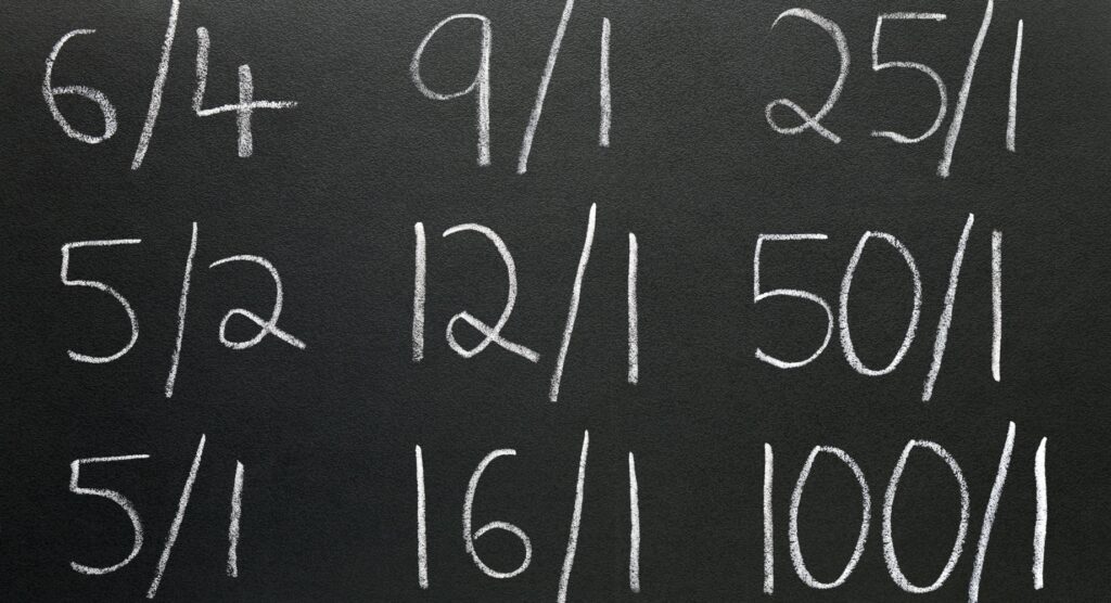 Fractional odds on chalkboard