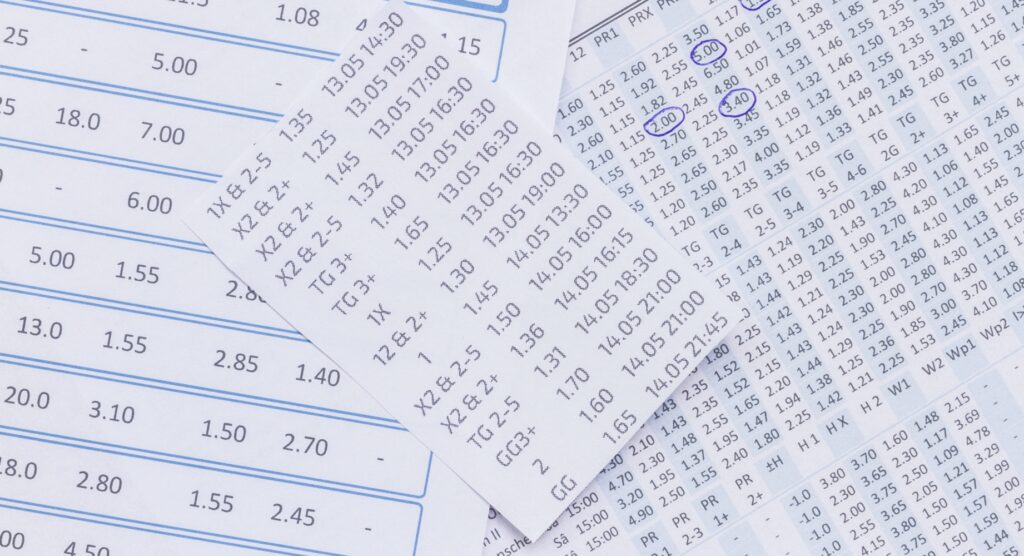 Sports betting slip Sports betting slip