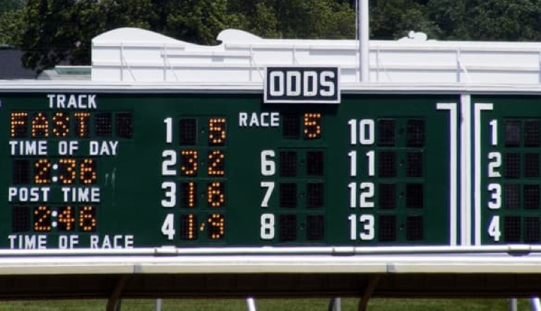 Odds display at racecourse