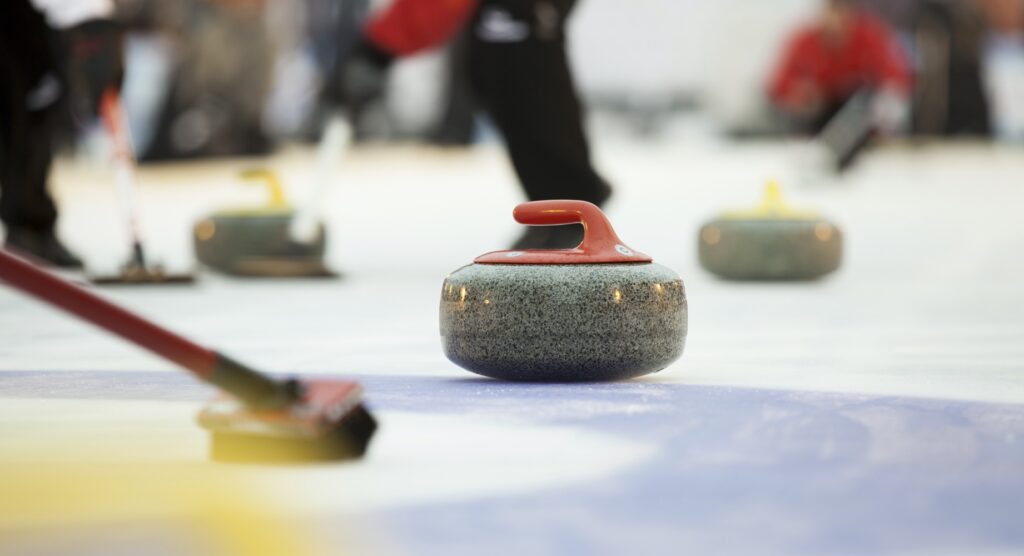 Curling match in progress