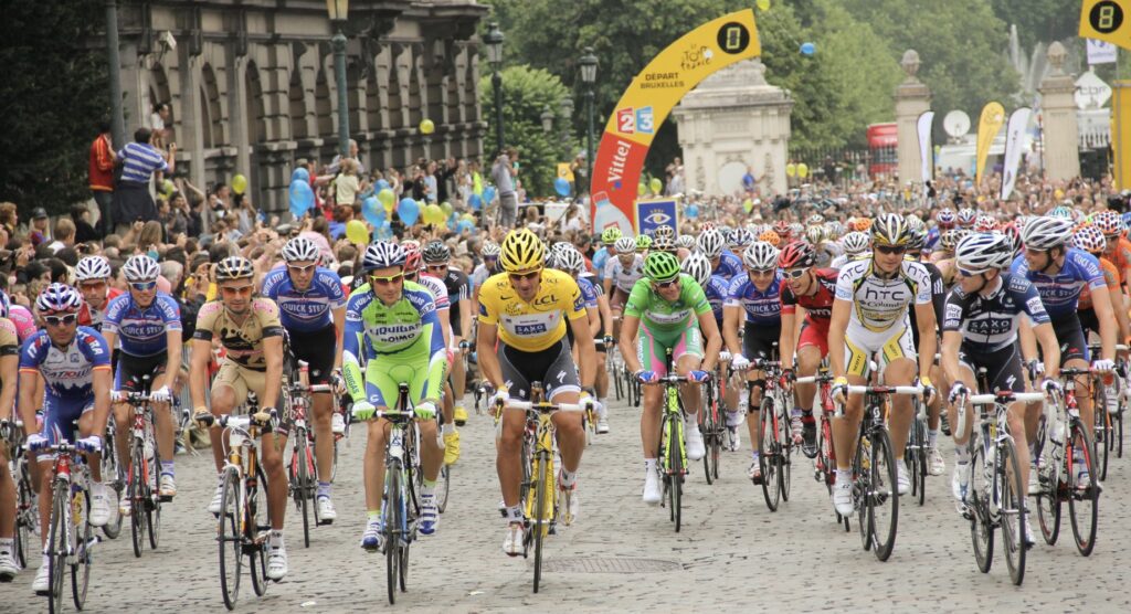Cyclists racing during Tour de France