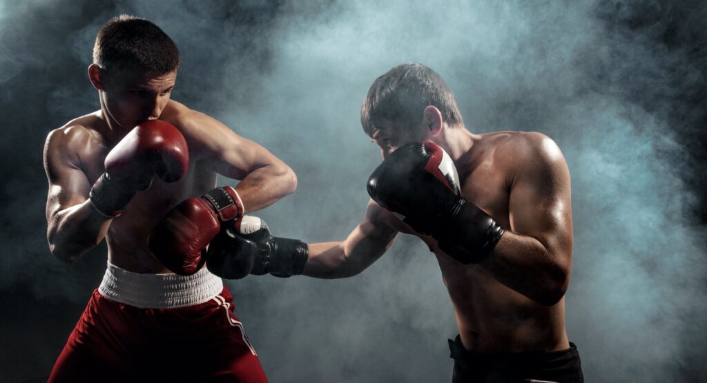 Two fighters sparring