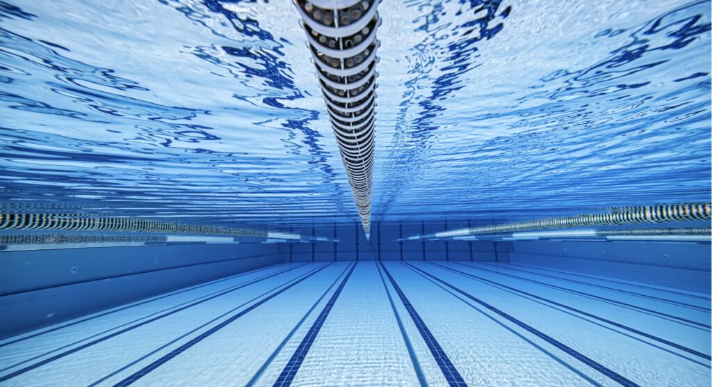 Underwater view of swimming lanes