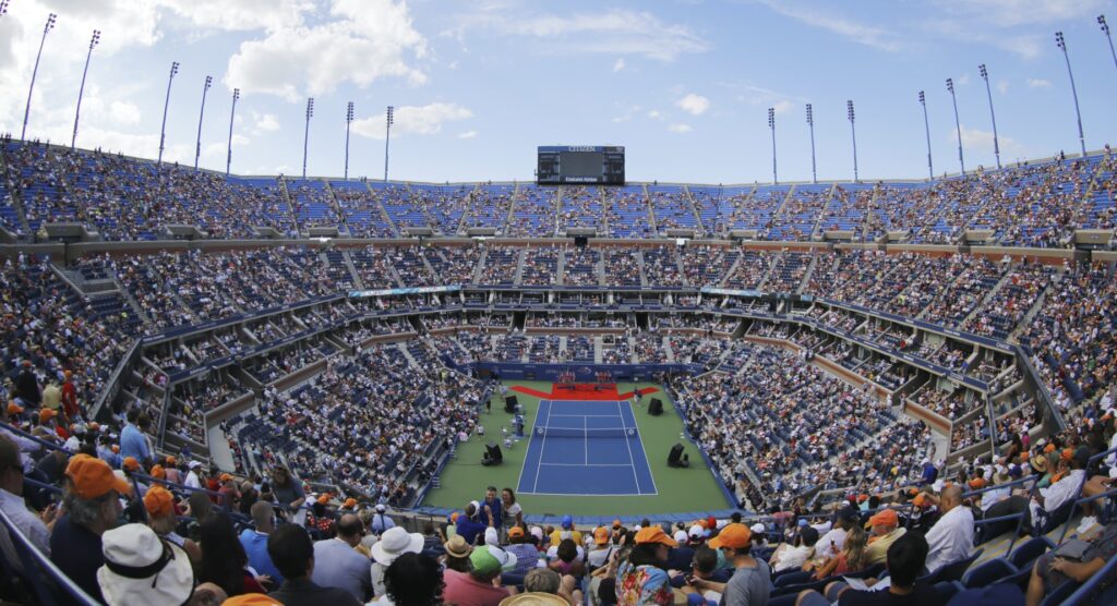 View from seats at Arthur Ashe Stadium during US Open