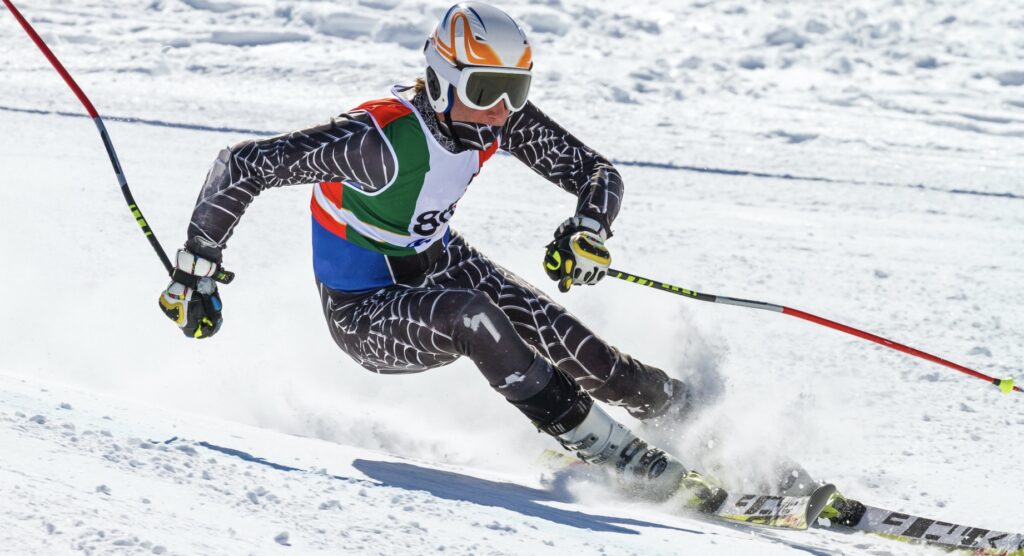 Skier during a race