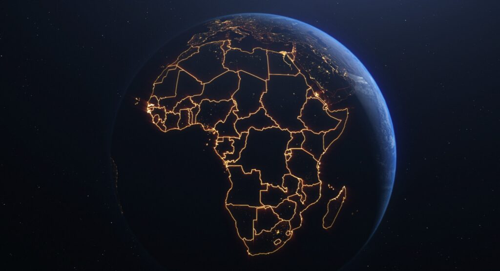 View of African borders from space