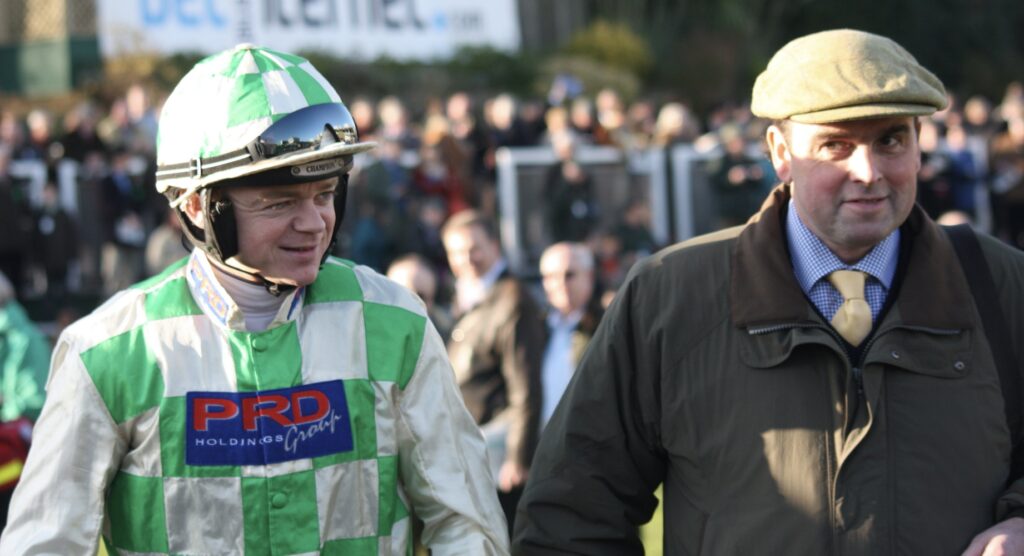 Alan King with jockey Robert Thornton