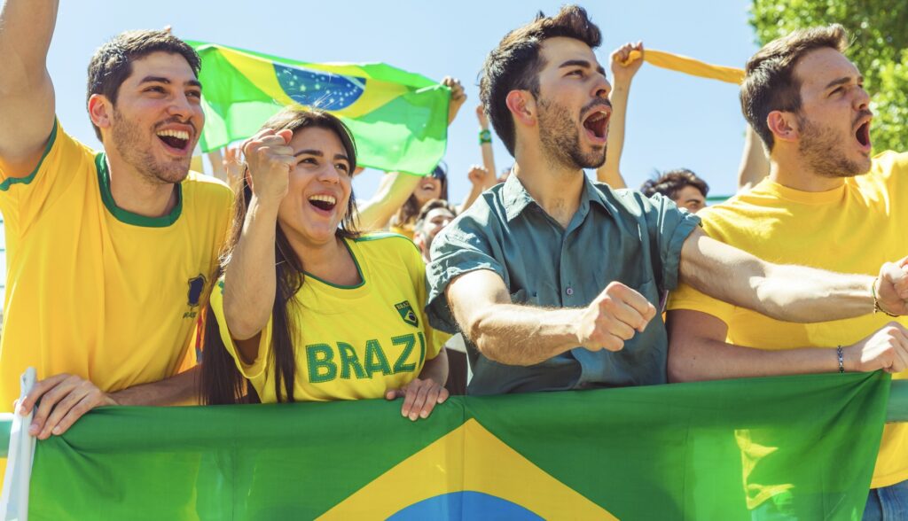 Brazil fans celebrating win