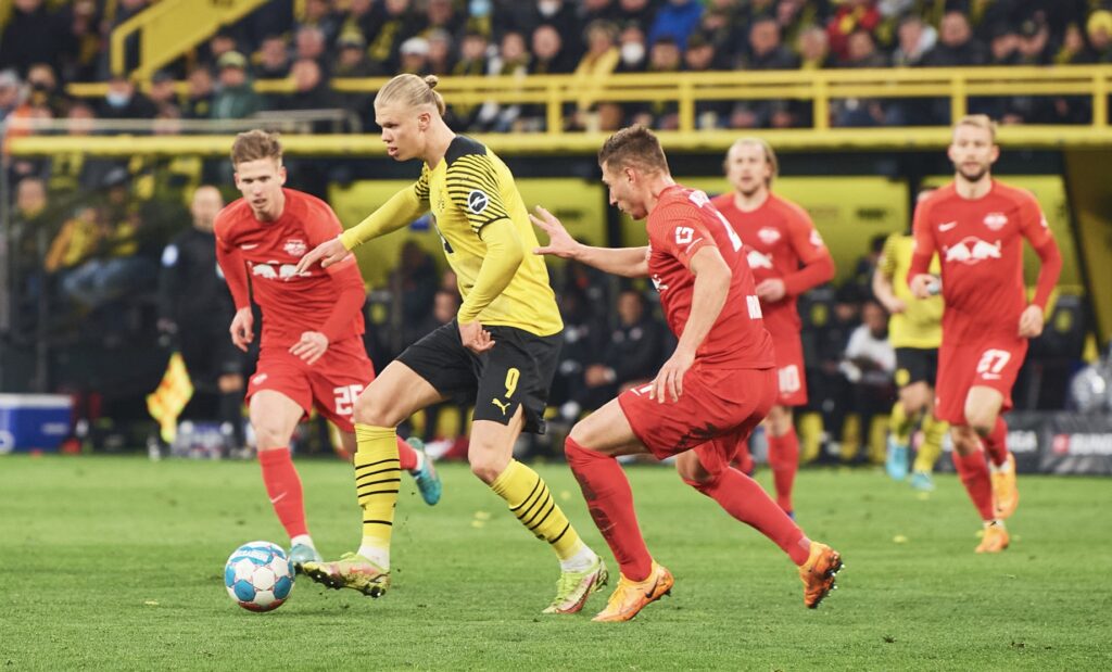 Erling Haaland playing for Borussia Dortmund