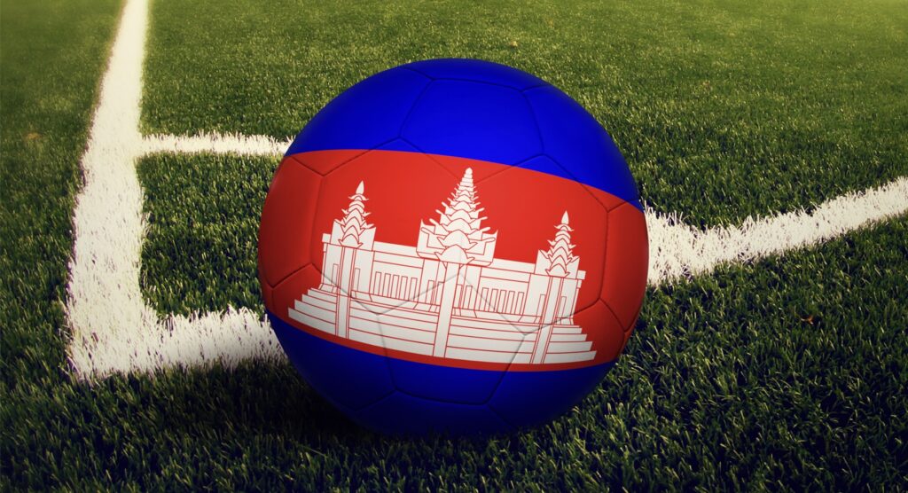Flag of Cambodia on football