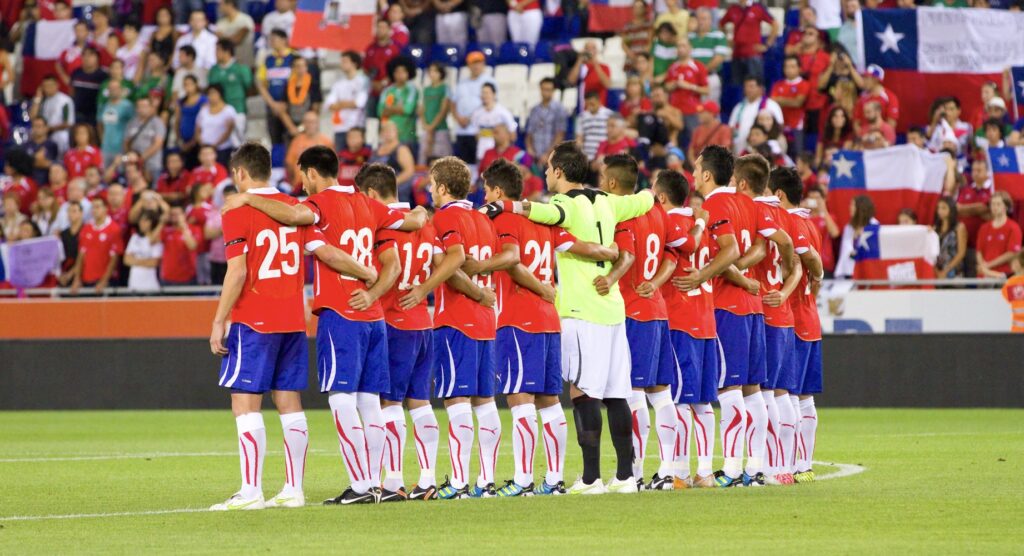 Chile national football team before match