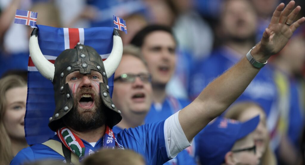 Iceland fans in stadium