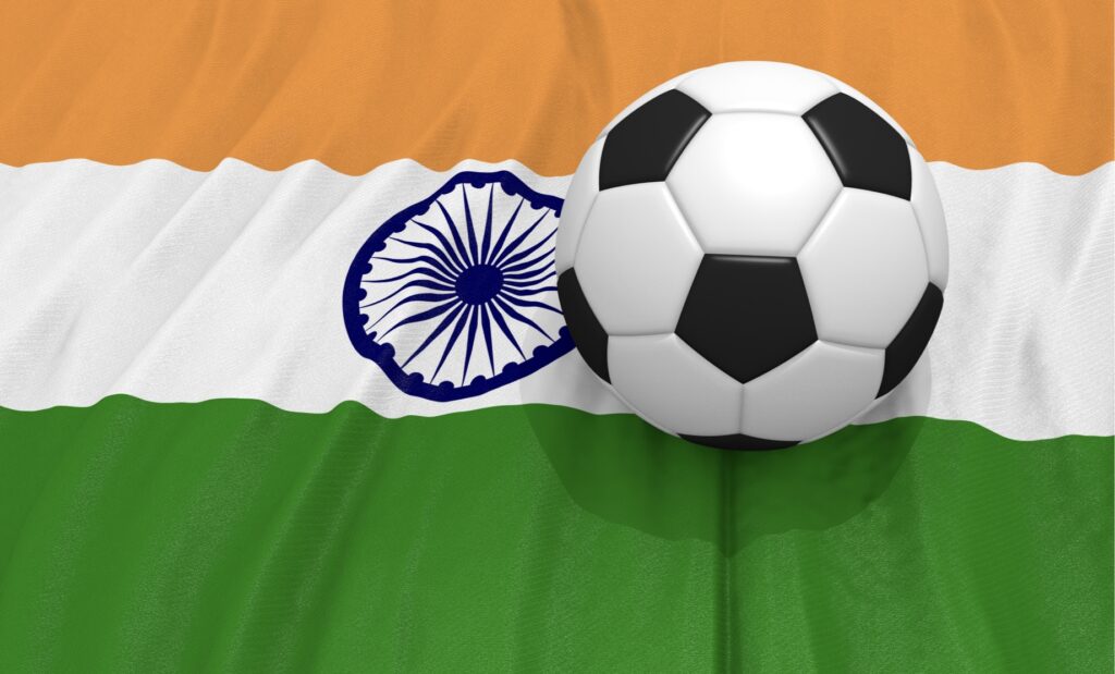 Football on India flag