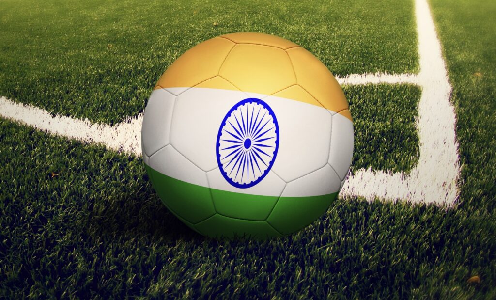 Football with India flag design